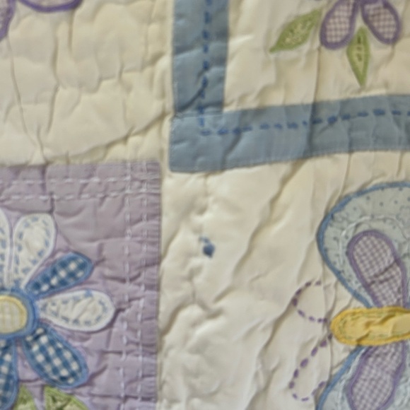 Pottery Barn Kids Cream and Multicolor Floral Quilt - Picture 4 of 8